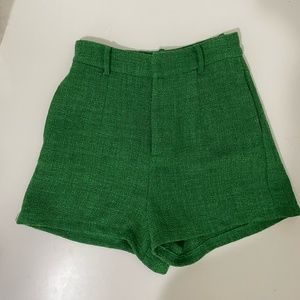 High waisted green shorts